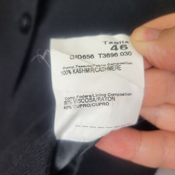 Tombolini Black Fitted Cashmere Blazer Two Button size Med Italy - Picture 9 of 11